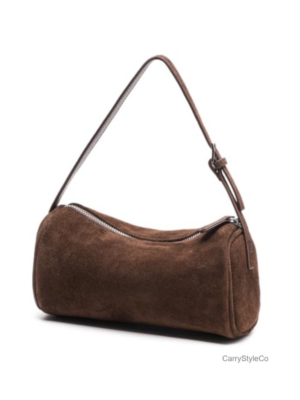 Genuine Leather Small Barrel Hobo Bag Crossbody Purse